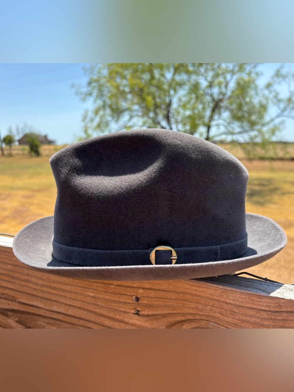 Vintage Dobbs Felt/Fur feel Grey Fedora Hat with Gold Accent Fifth Ave New York